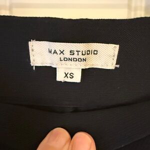 Max Studio Black Wide-Leg crop Pants with darling white stitch